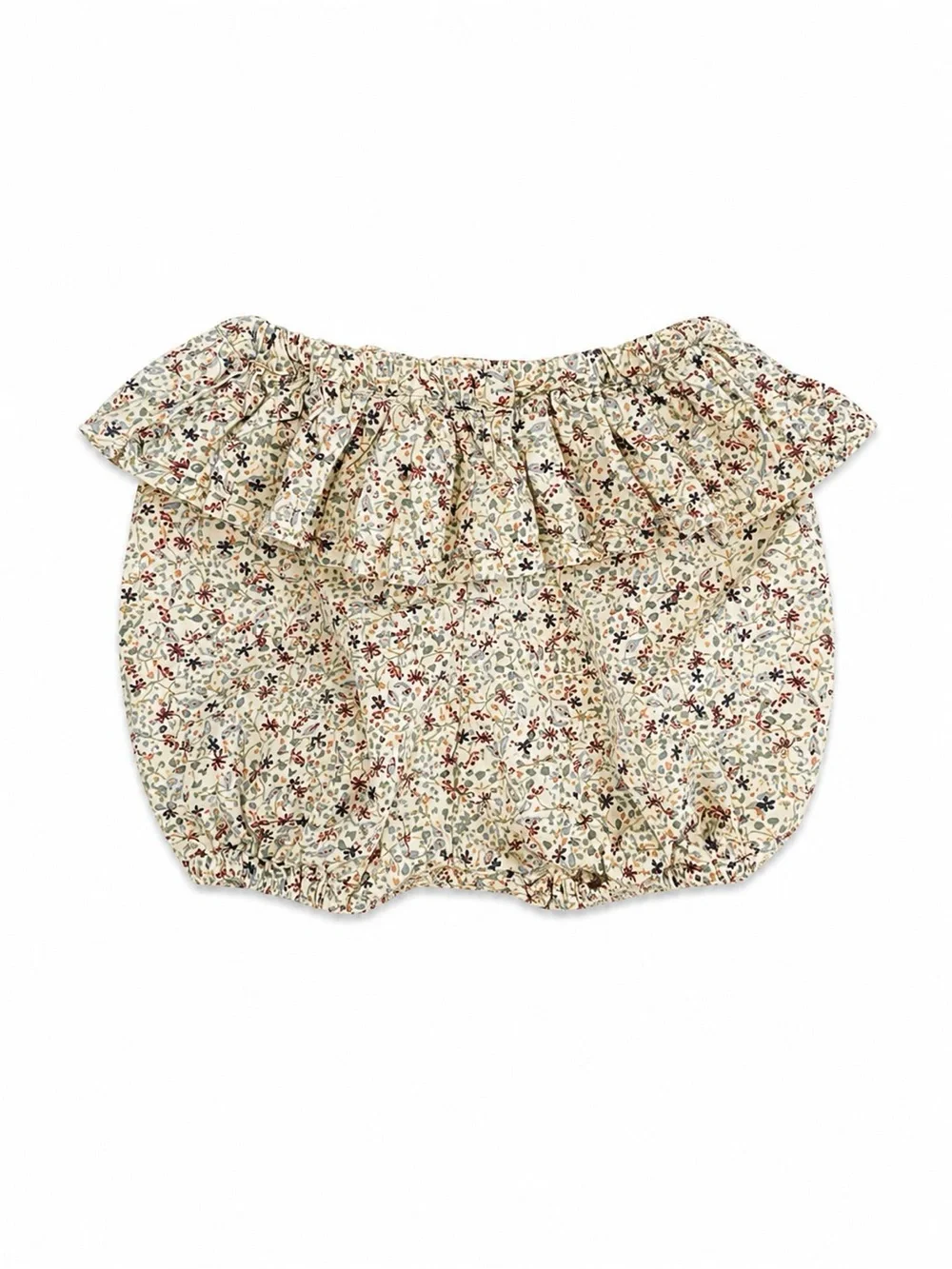 Konges Sløjd Floral Organic Cotton Ruffle Baby Bloomers Shorts 6-9M
